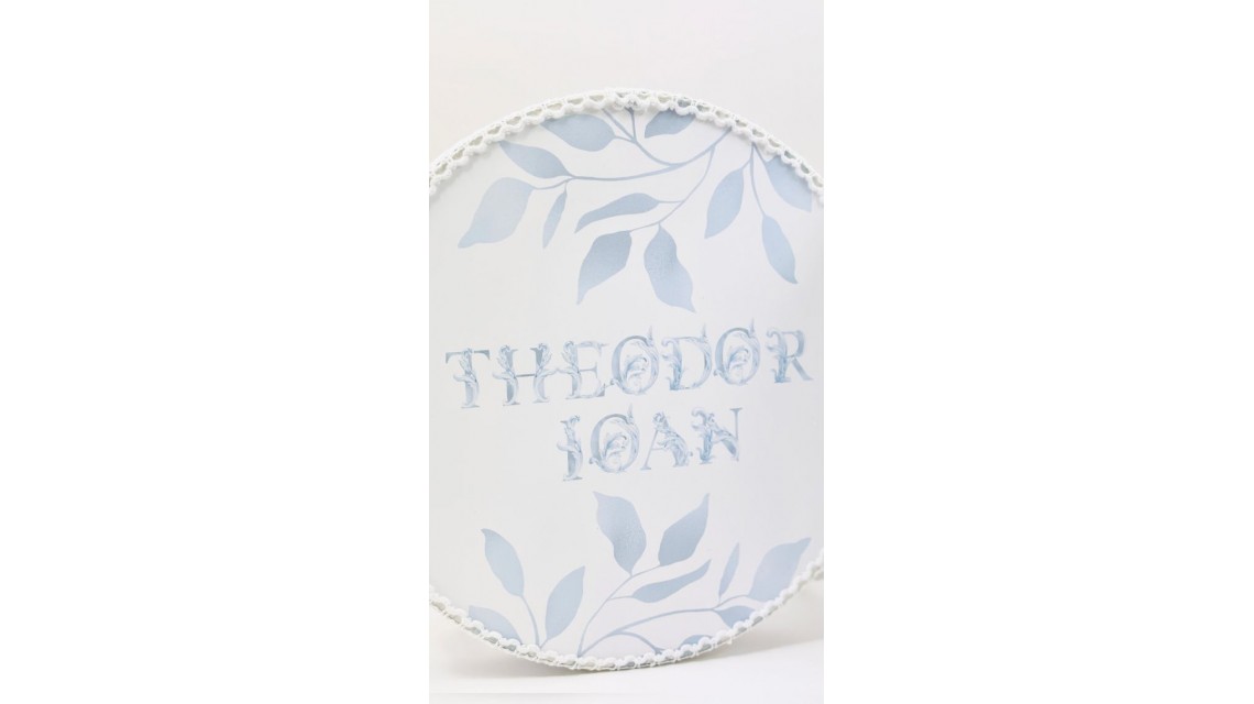 Trusou botez baietel Hot Air Balloon Blue Toile cu baloane de aer cald design elegant 28